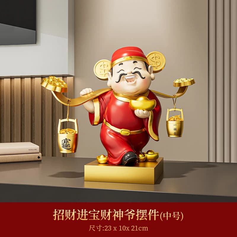 Ornement du dieu de la Fortune chinois de la richesse, hall d'entrée, salon, figurines fengshui, déc