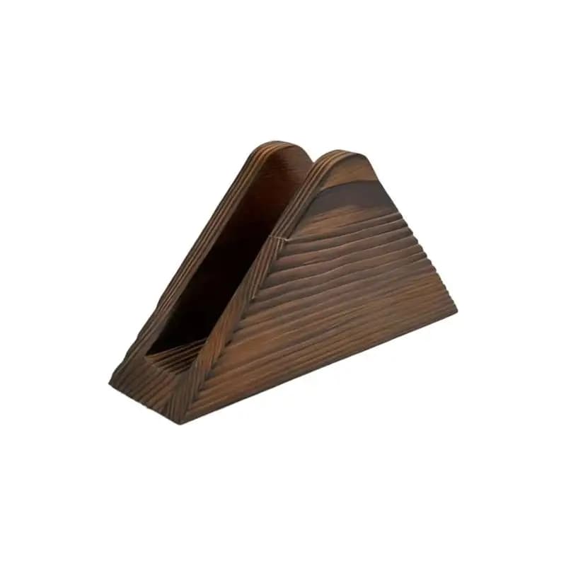Boîte à mouchoirs triangulaire contemporaine, artisanat en bois robuste, ajoute chaleur à décoration