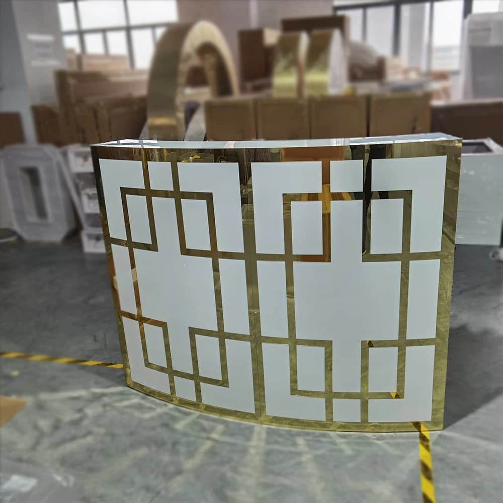 Tables de Bar de mariage en acrylique, décoration d'événement de luxe en or et blanc, Table ronde po