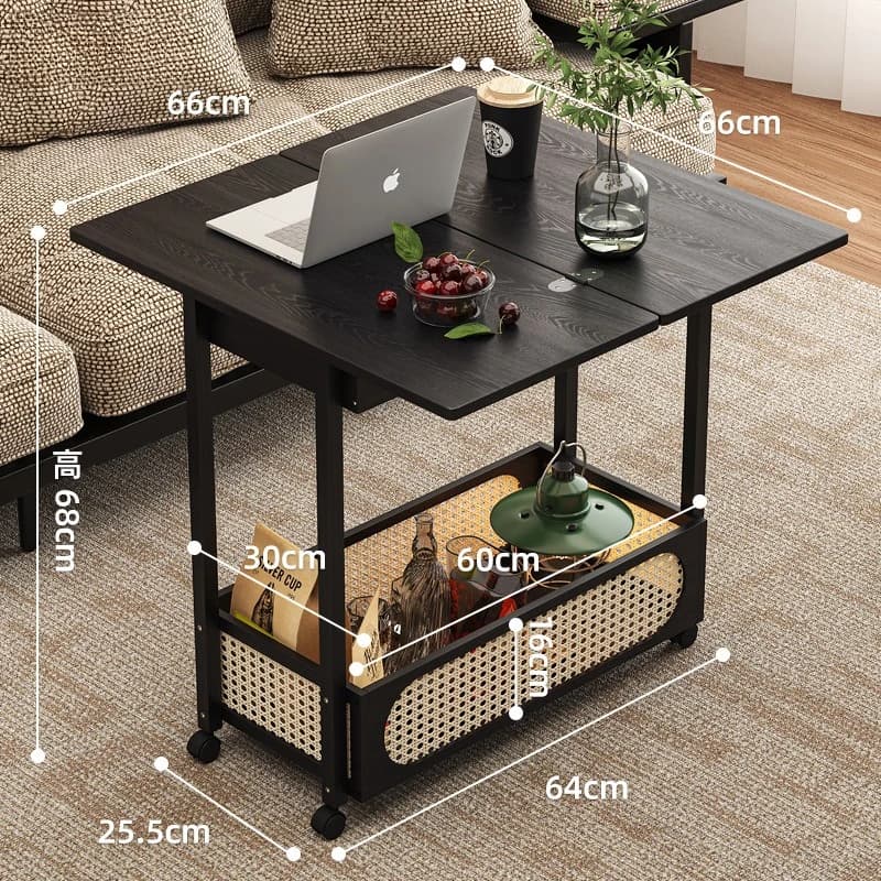 Meuble d'appoint multifonctionnel et mobile, table basse pliable, table pliable, meuble de rangement