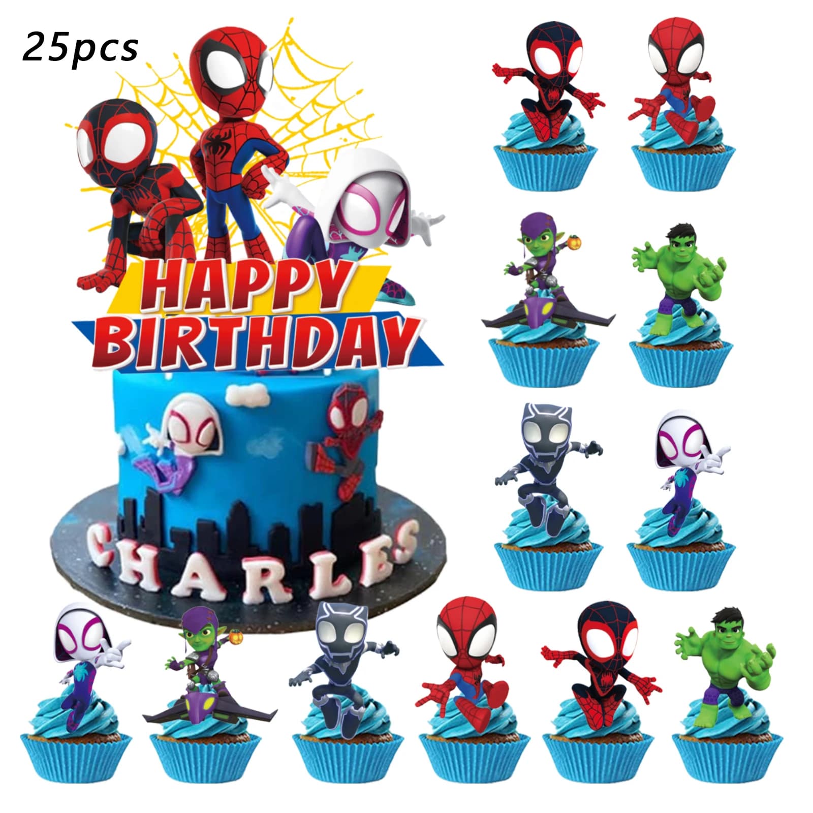 Décoration de gâteau Spidey et ses amis extraordinaires, décorations de cupcakes, décorations d'anni
