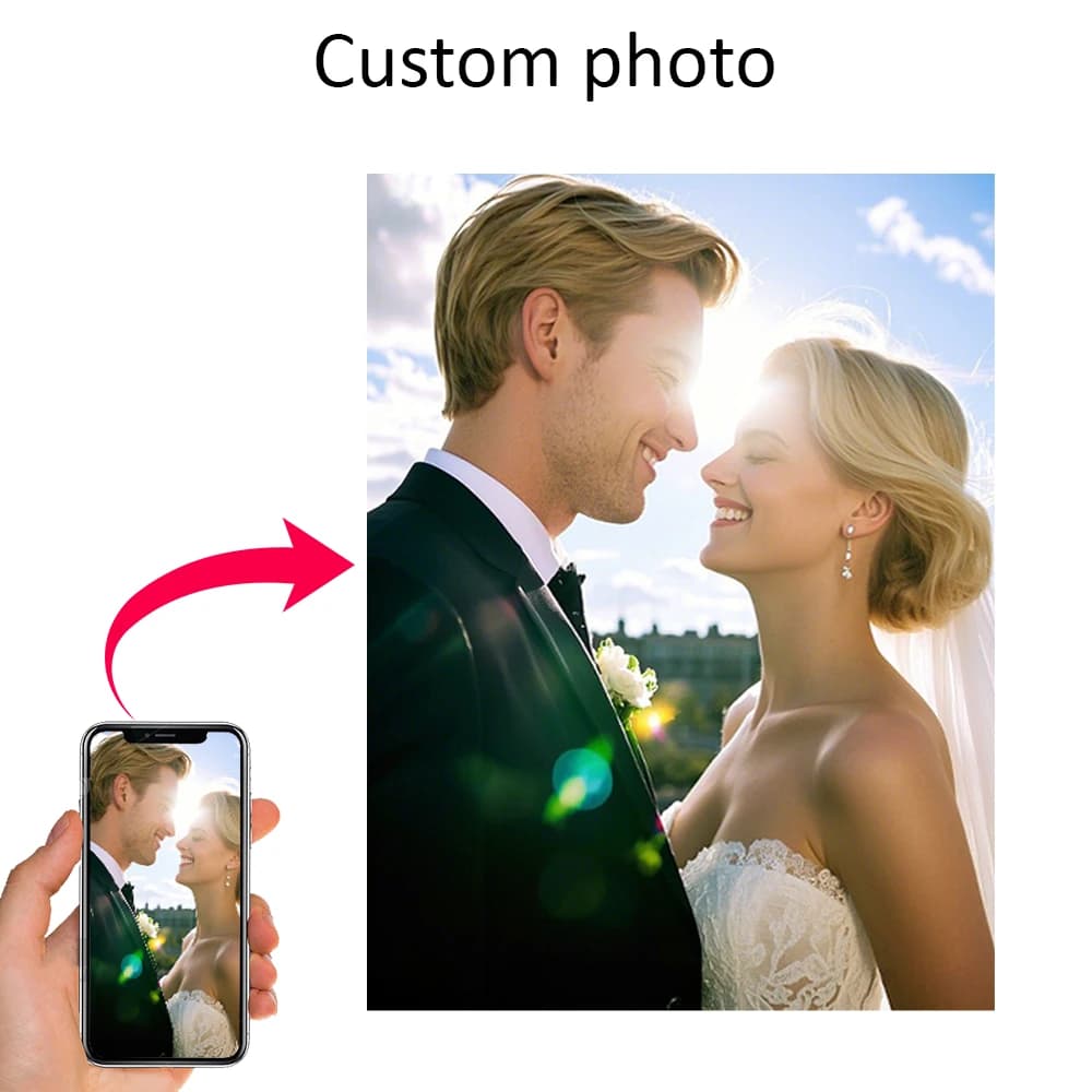 Photos personnalisées avec cadre en bois ou affiche sans cadre, Photo de mariage personnalisée, cade