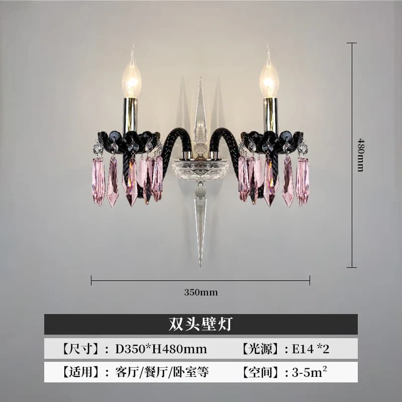 Lustre en cristal coloré Decora, style européen de luxe, lampe suspendue en cristal, style bougie, d