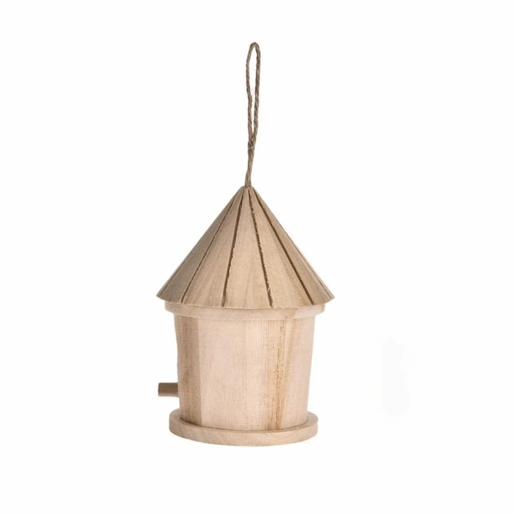 Nichoir décoratif en bois à suspendre, cage à oiseaux en bois durable, ornement de nid d'oiseau en b