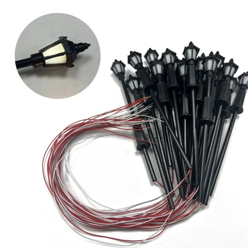 20 pièces modèle lampadaire blanc lumière chaude modèle pour exercice de table de sable 3V modèle la