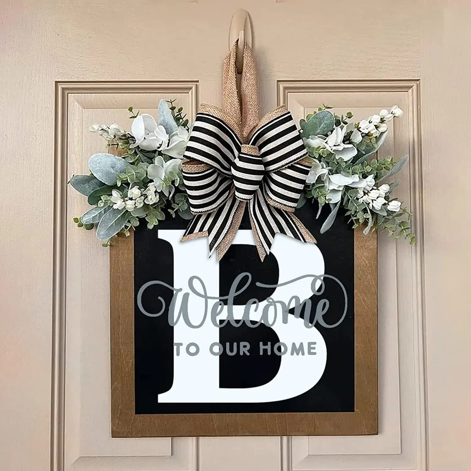 Décoration de porte d'entrée personnalisée à 26 lettres, tentures de porte, accessoires de dispositi