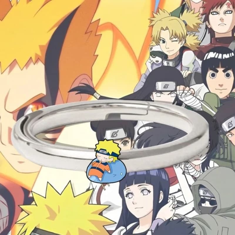 Bague créative Naruto Anime, design ouvert réglable, Uzumaki Naruto, cadeau pour étudiant, Haruno Sa