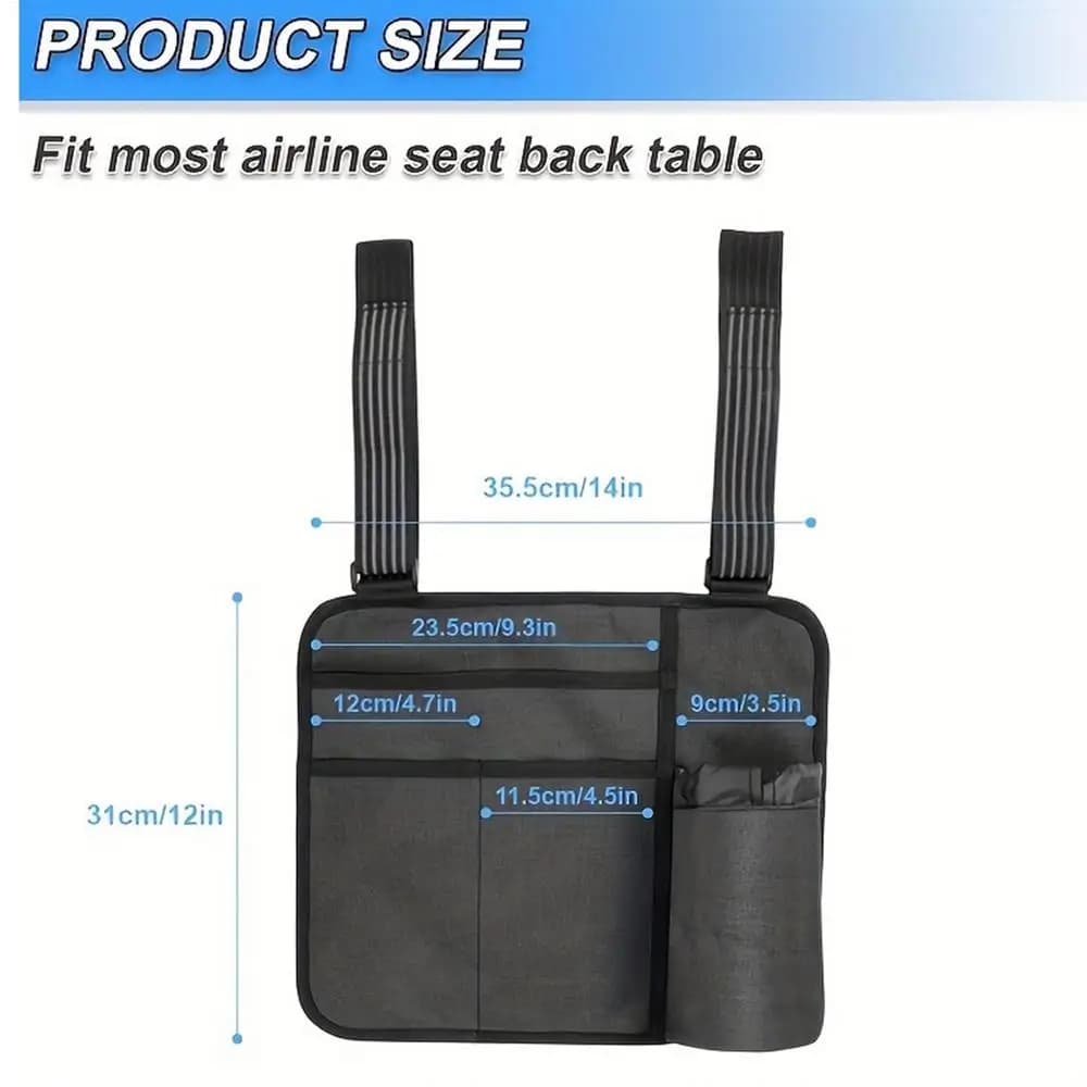 Sac de rangement pour siège d'avion, organiseur de tablette pour avion, sac de voyage portable pour