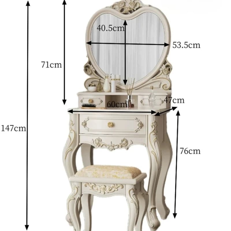 Meubles de chambre à coucher de luxe léger et haut de gamme : coiffeuses européennes, tables de toil