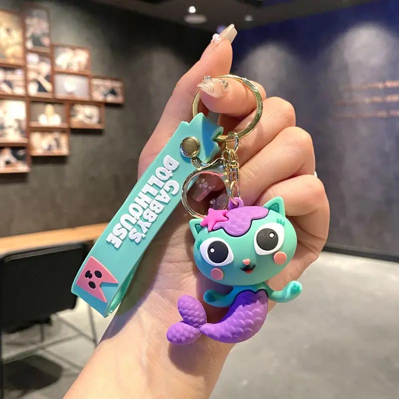 Porte-clés chat accessoires pour sac breloques poupée porte-clés femmes Gabbys maison de poupée voit