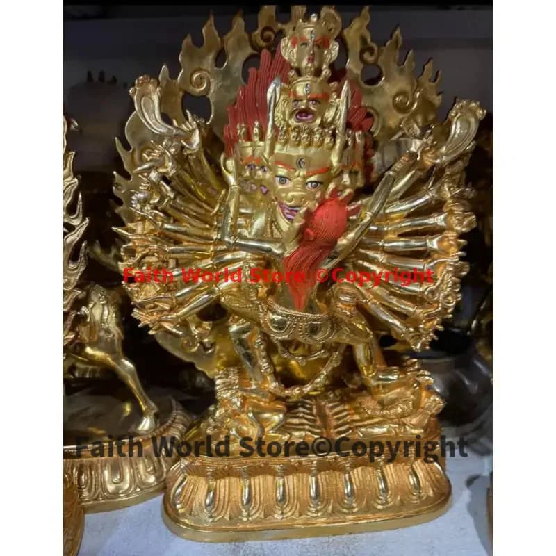 TanaccelerBuddha-Statue de Bouddha du Tibet, Élimine les Démons du Diable, Taka Vajra, Verte, Dorure