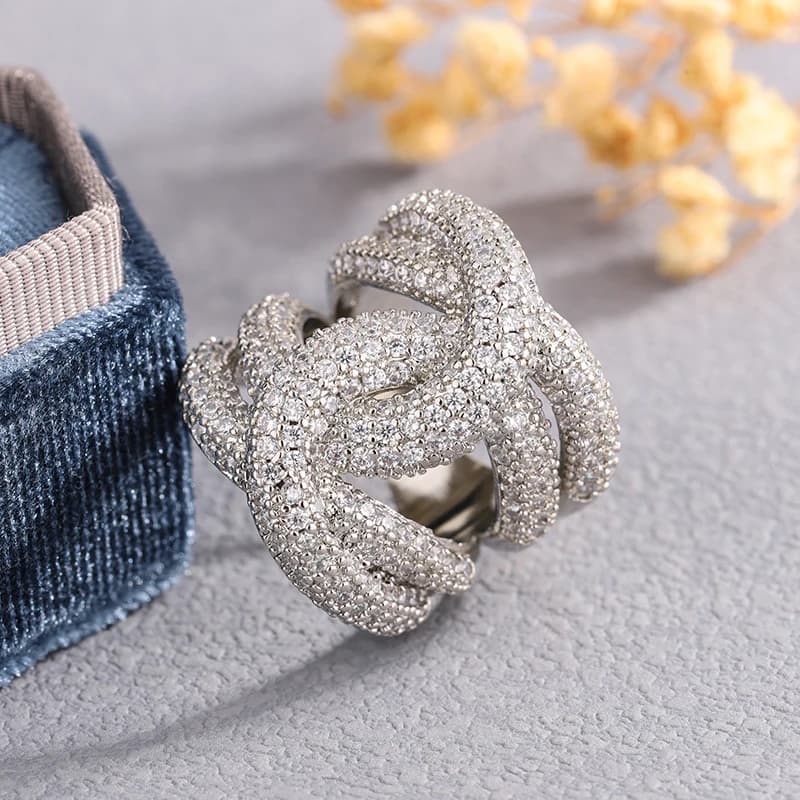 Bague en diamant plaqué argent 925 pour femmes et hommes, Design Original, couleur D, Test, bijoux d