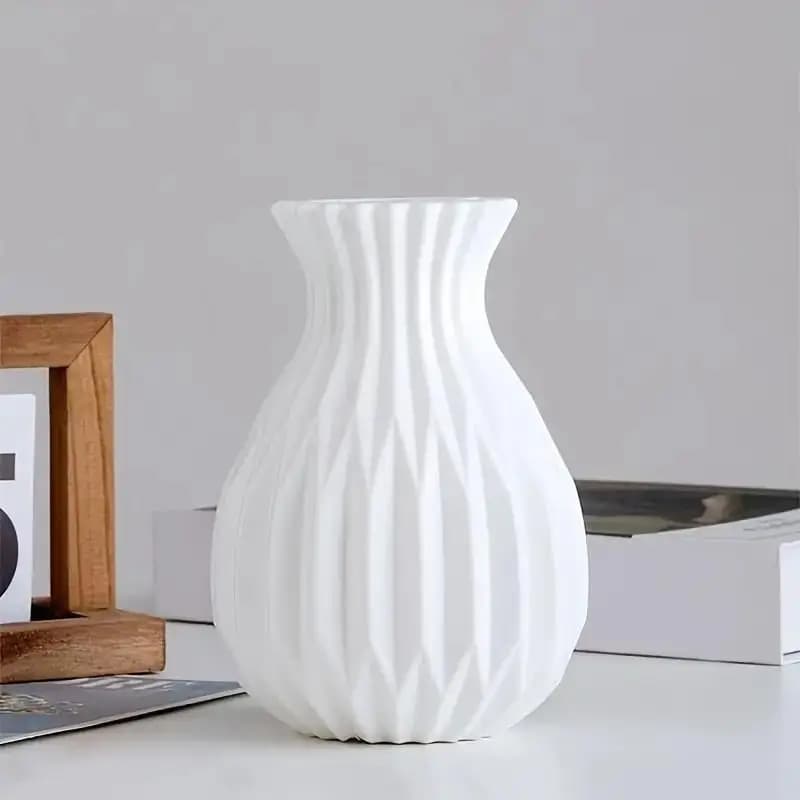Vase en plastique effet vague d'eau, design d'inspiration nordique, idéal pour la décoration intérie