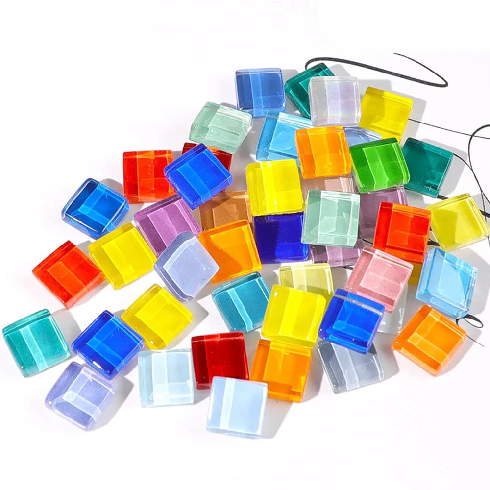 Mosaïque en céramique et verre, 50 pièces, carreaux de miroir en cristal coloré, Grain pour mur déco