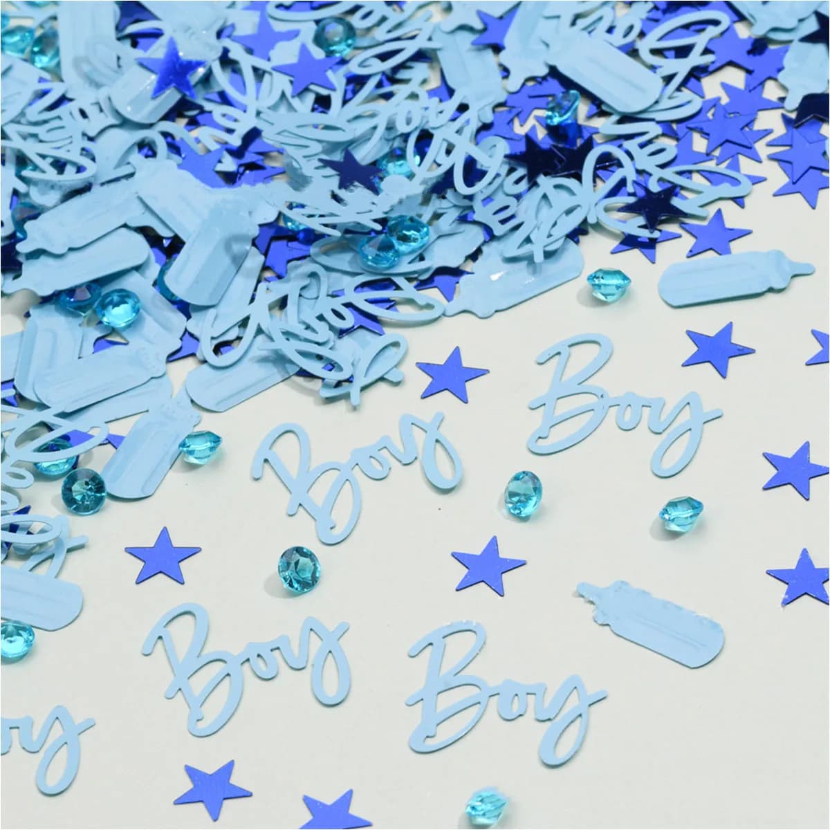 Confettis pour bébé garçon/fille, décoration de fête prénatale, diamant acrylique, bouteille d'alime