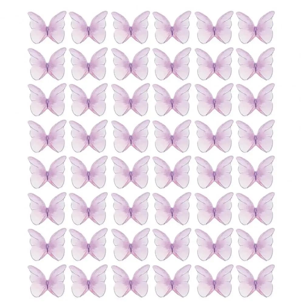 40/48 pièces décoration de gâteau plaquette papillon papier fleur décoration de gâteau papillon fleu