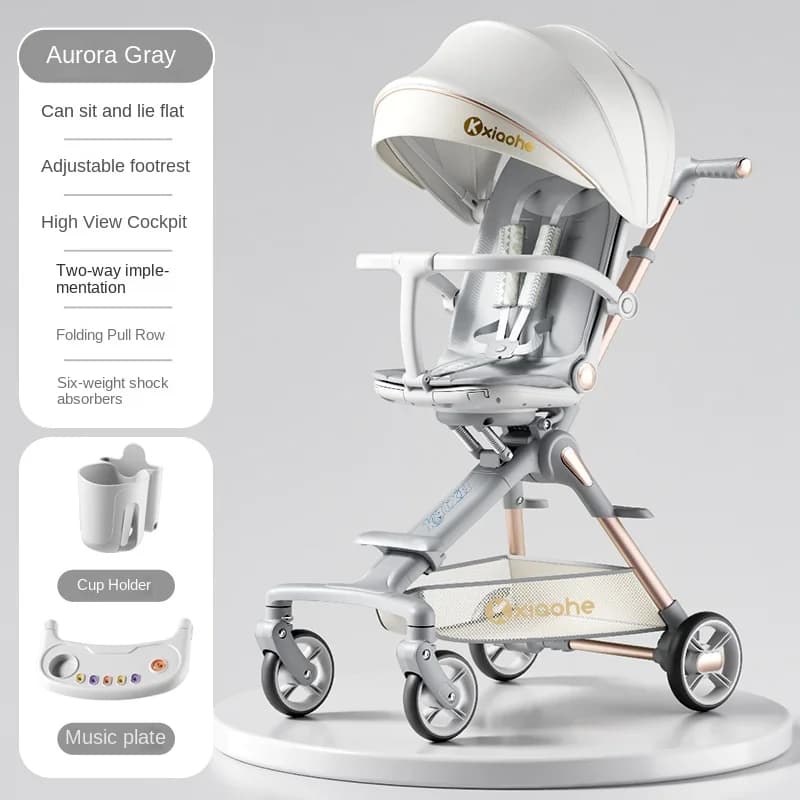 Poussette pour bébé pouvant s'asseoir et s'allonger, pliable, légère, voyage, bidirectionnelle, pays