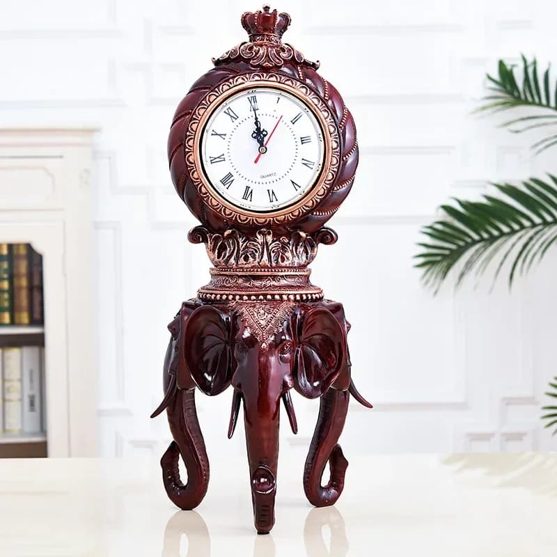 Horloge de bureau Vintage créative de style européen, ornements de bureau, Animal éléphant, salon, b