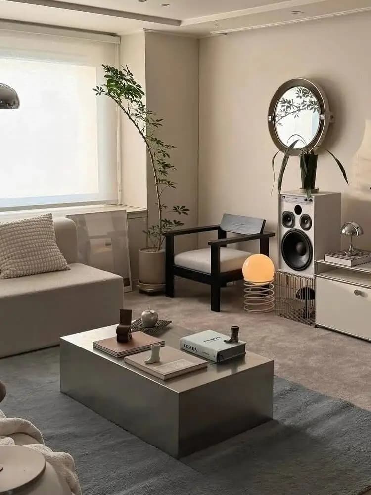Table basse industrielle carrée minimaliste esthétique nordique Table basse italienne Unique Premium