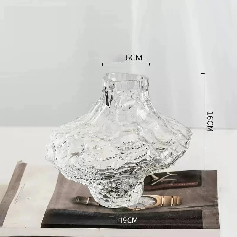 Vase en verre givré de Style minimaliste nordique de luxe, support de décoration classique pour la m