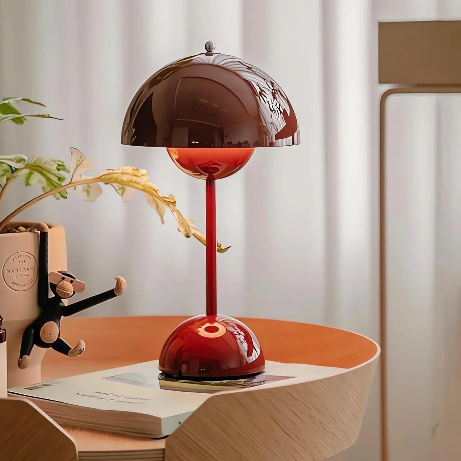 Veilleuse champignon moderne, lampe à couleur tactile changeante, lampe d'ambiance de chevet de cham