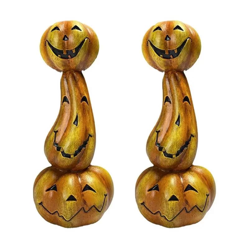 ABKW - Bougeoir Citrouille Décorations d'Halloween Centre de Table Porte-bougie