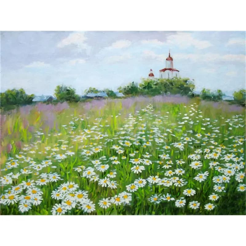 Peinture moderne photo personnalisée par numéros, cadre de fleurs, route, dessin d'images fait à la