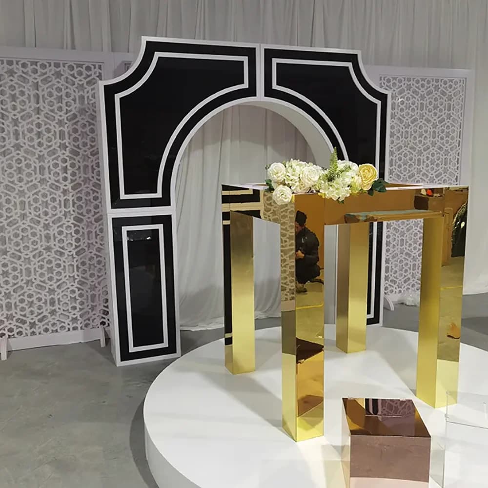 Décor d'événement meubles de mariage 3 pièces ensemble murs arquées toile de fond présentoir panneau