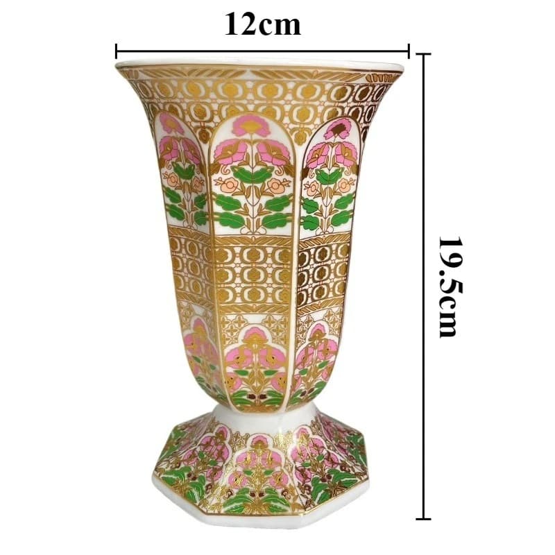 Vase décoratif octogonal en céramique, Vases en relief, Vases miniatures de luxe esthétiques, access
