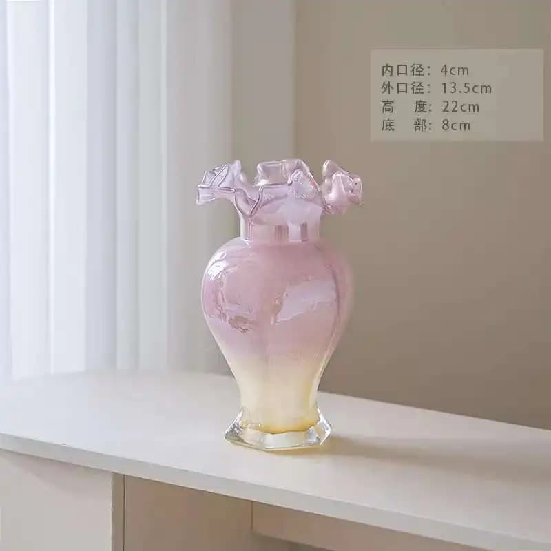 Vase en verre vintage, pièce décorative haut de gamme, arrangement floral hydroponique, décoration d