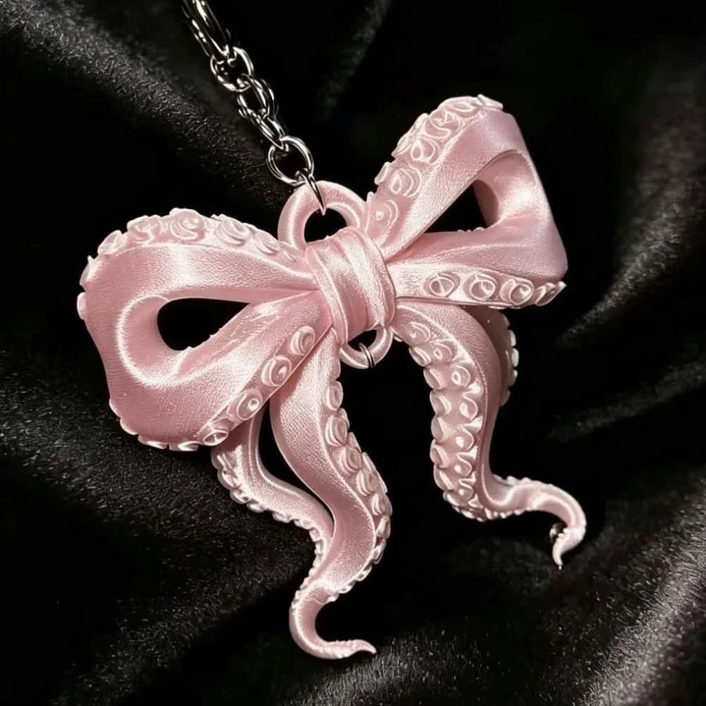 Porte-clés coréen en forme de tentacule de poulpe, imprimé en 3D, pendentif de sac tendance, chaîne