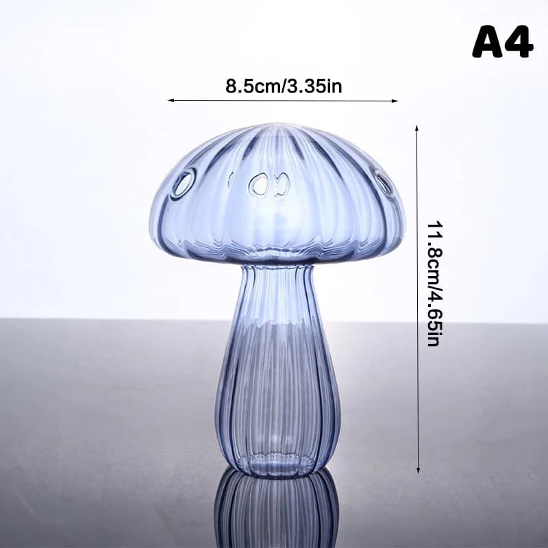Vase en verre soufflé à la main en forme de champignon, coloré, pour hydroponie et aromathérapie, ce