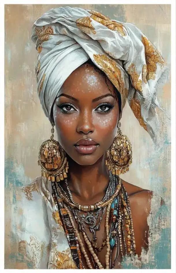 Art Mural ethnique africain pour femme noire, peinture sur toile, affiche de fille africaine imprimé