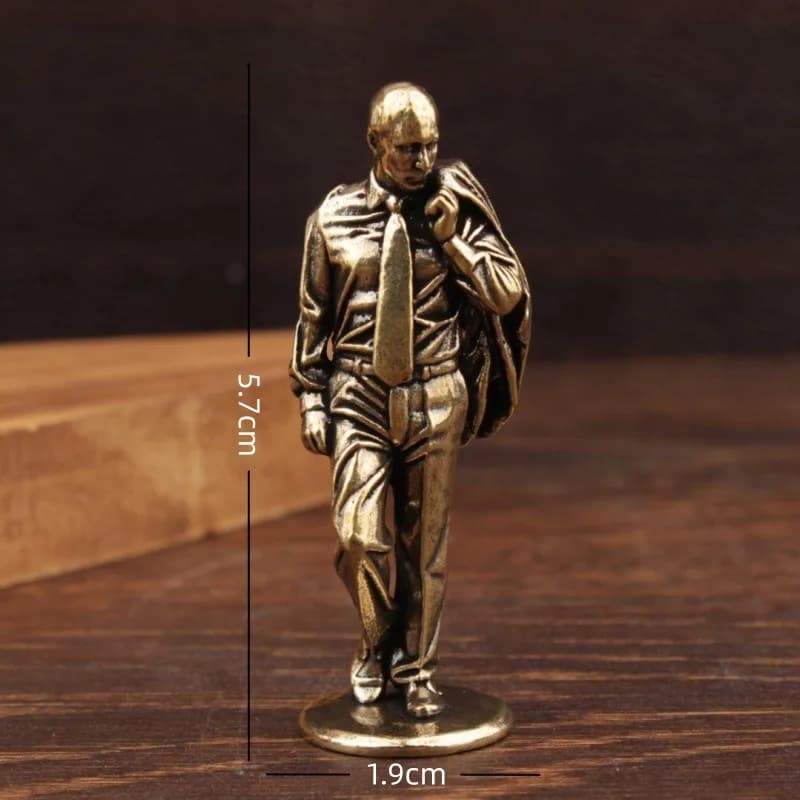 Statue de président russe poutine en laiton, Figurines de personnages rétro pour homme beau, ornemen