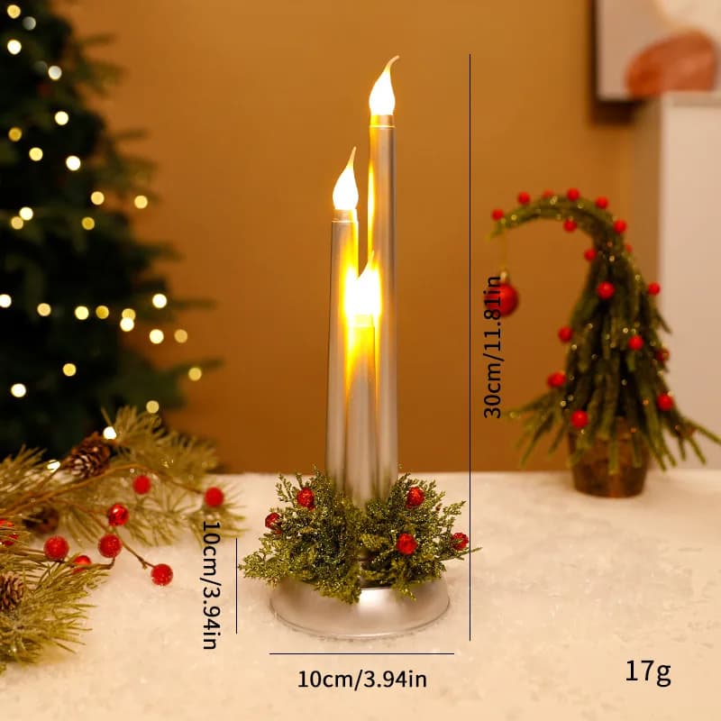 Simulation de bougie électronique LED, accessoire de noël, longue bougie lisse, ornement de décorati