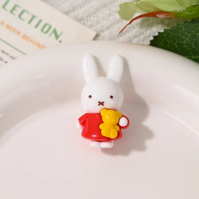 Accessoires Kawaii Miffy avec trous pour chaînes de téléphone, porte-clés, pendentifs de sacs, bijou