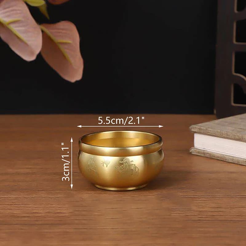 Décoration de bureau en laiton Cornucopia – Ornement de table pour attirer la fortune et la prospéri