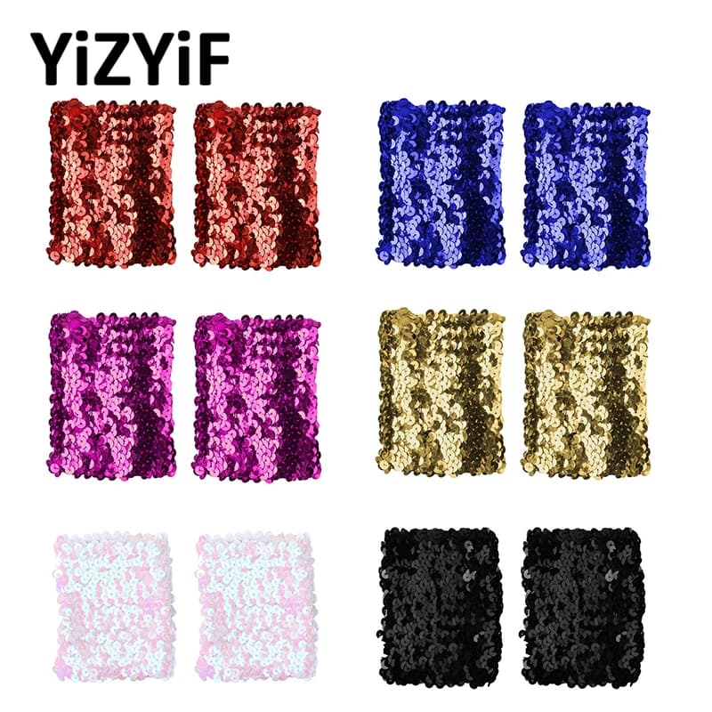 Mancommuniste à Paillettes Extensibles et Brillantes pour Femme et Fille, Accessoire de Costume de ix
