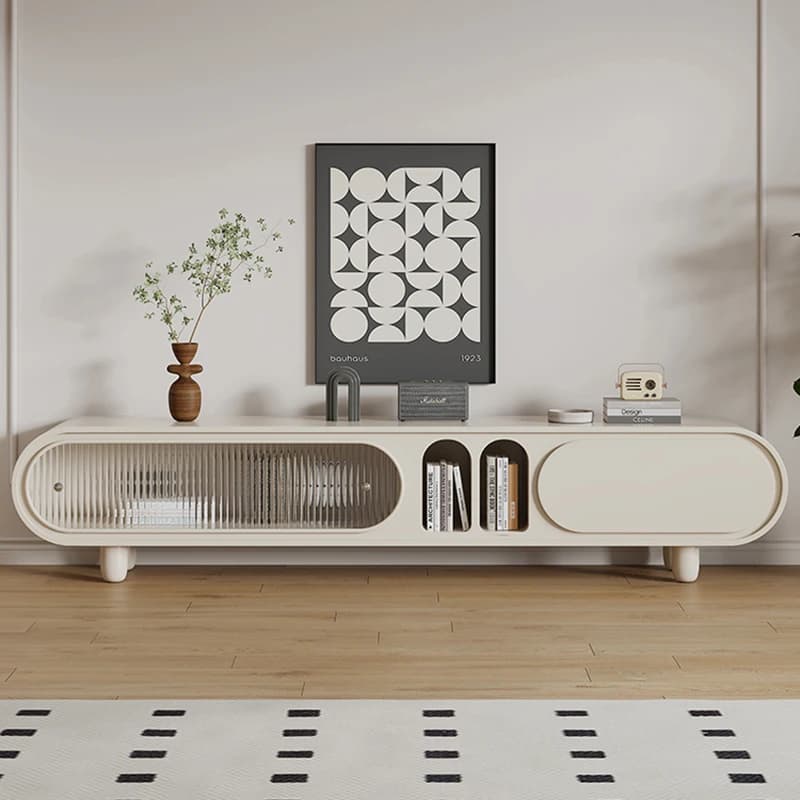 Meuble TV de Rangement Esthétique Glamour, Support TV Moderne Élégant, Meuble de Salon Tendance de Luxe, Mobilier de Maison