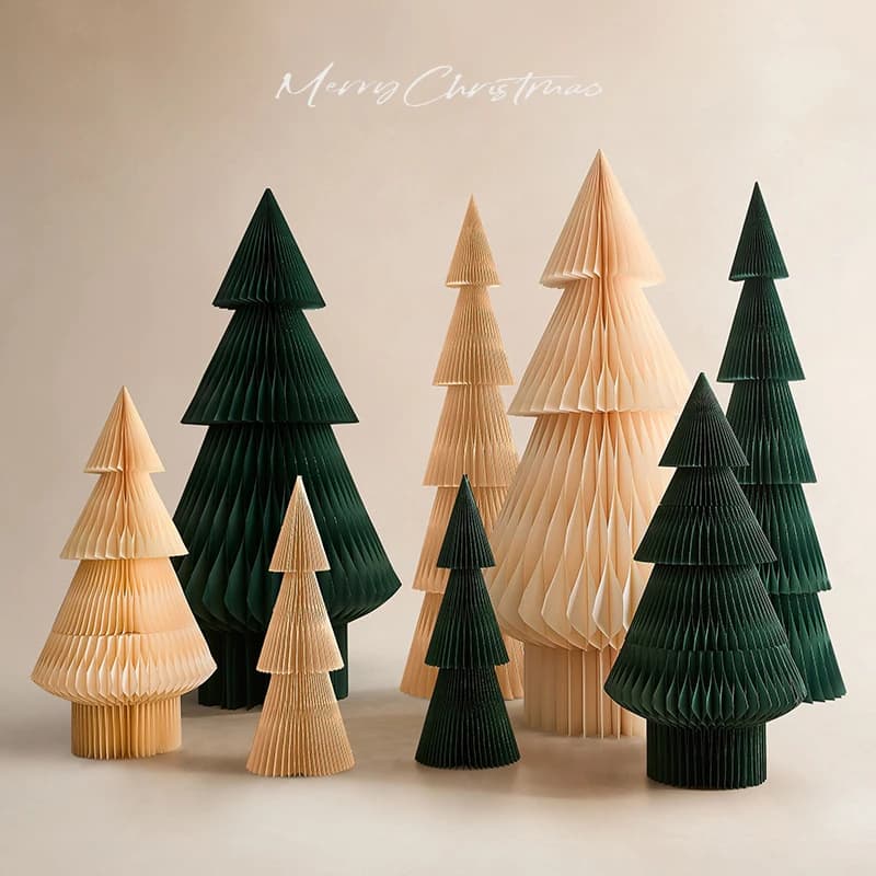Nouvelle décoration de Noël en origami, ornement créatif pour les fêtes, décoration de vitrine de magasin, arbre de Noël en papier plié pour la maison