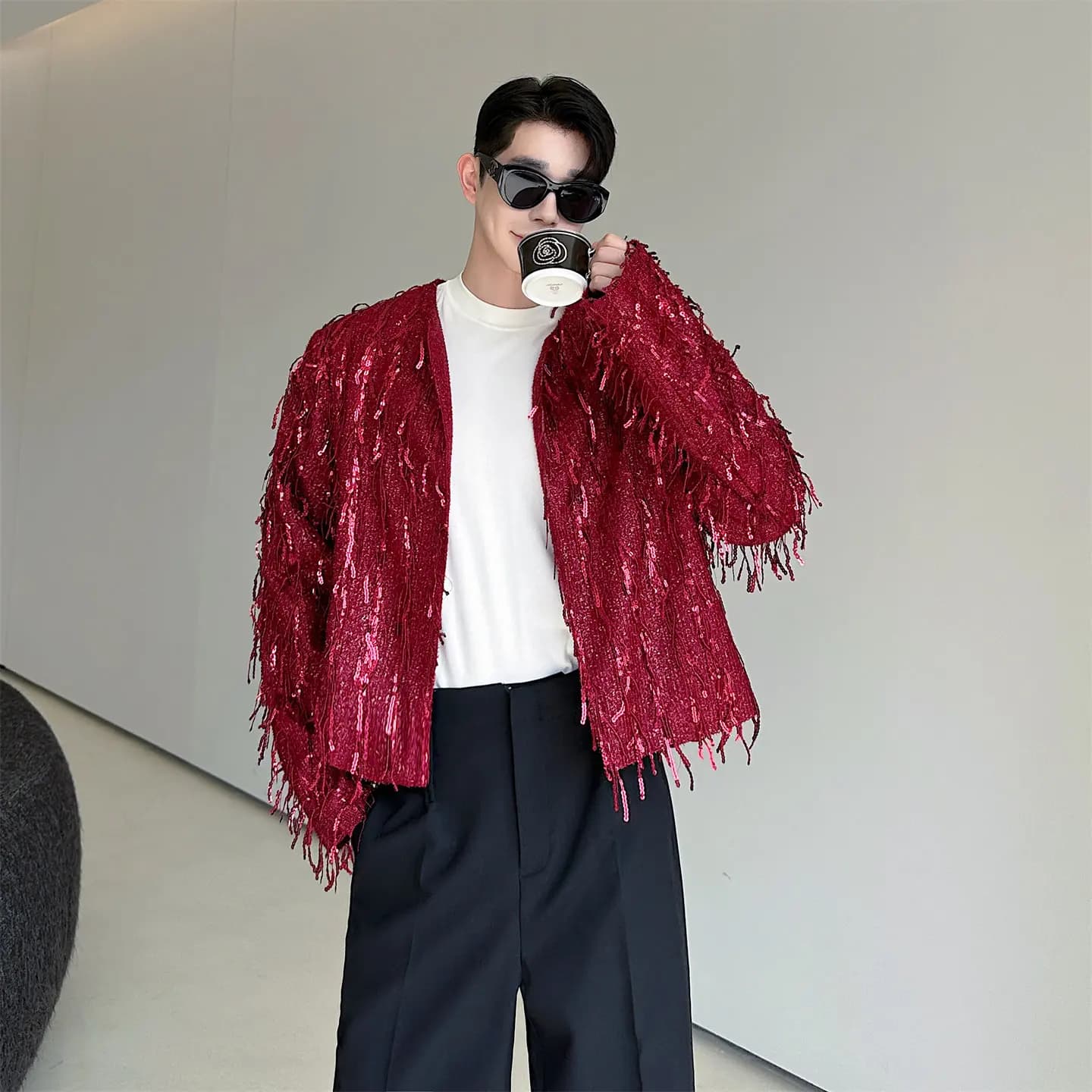 Veste de luxe à sequins pour homme