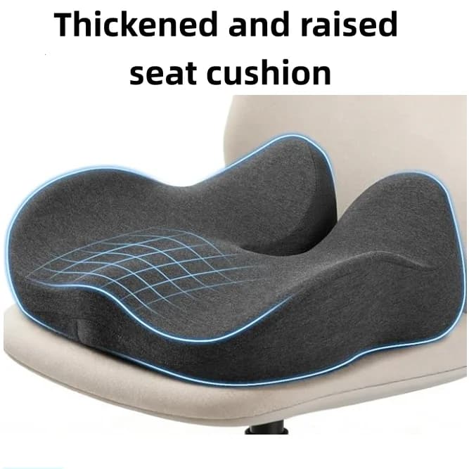 Coussin de siège pour chaise de bureau pour hanches et cuisses larges avec soutien ferme