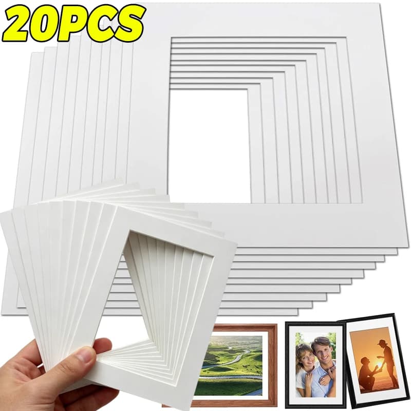 Passe-partout blanc en carton mat pour cadres photo, inserts de passe-partout, papier de passe-partout pour l'affichage mural de photos et tableaux, accessoires de cadrage