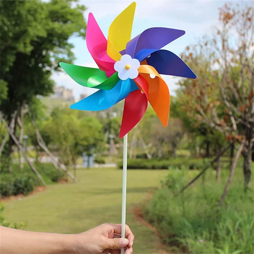 Moulin à Vent Coloré, 1 Pièce, Décoration Artistique de Jardin, Jouets d'Extérieur, ix