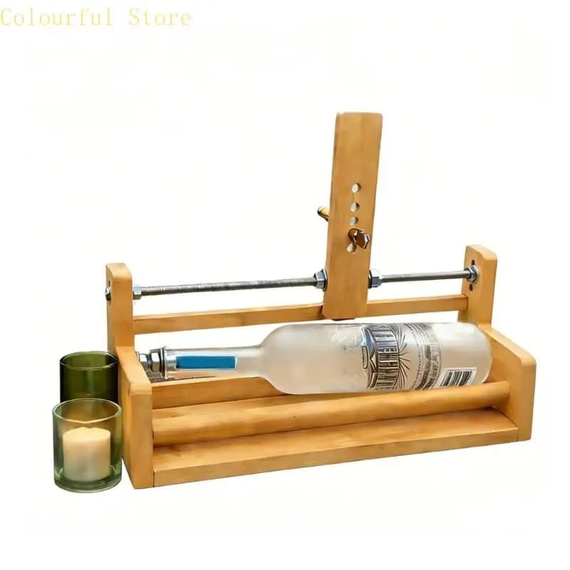 X7XD coupe-bouteille en verre avec cadre en bois