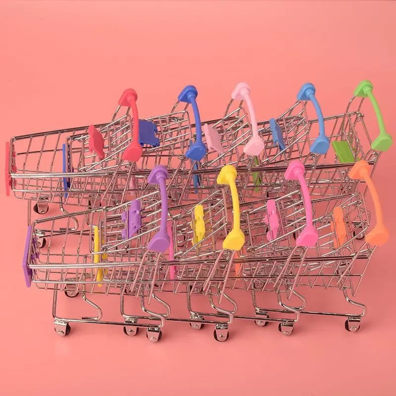 Mini panier de supermarché, modèle de bureau, rangement de jouets pour enfants, décoration de la maison, modèle de maison de jeu