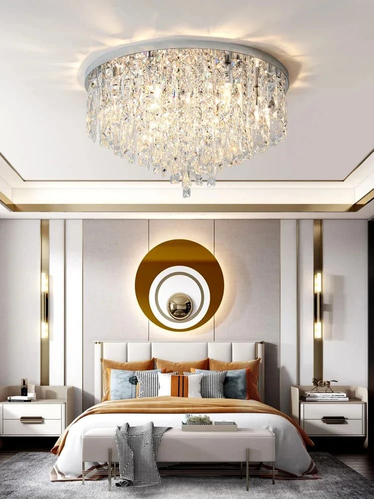 Lustre moderne pour chambre à coucher, lampe de plafond E14, luminaire en acier, éclairage LED Art Déco, luminaires LED