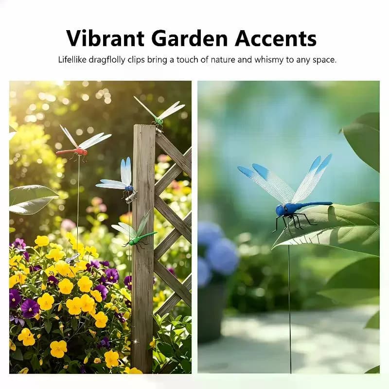 Apportez du charme à votre jardin - Décoration de libellule réaliste - Parfaite pour éloigner les nuisibles tout en embellir votre espace extérieur