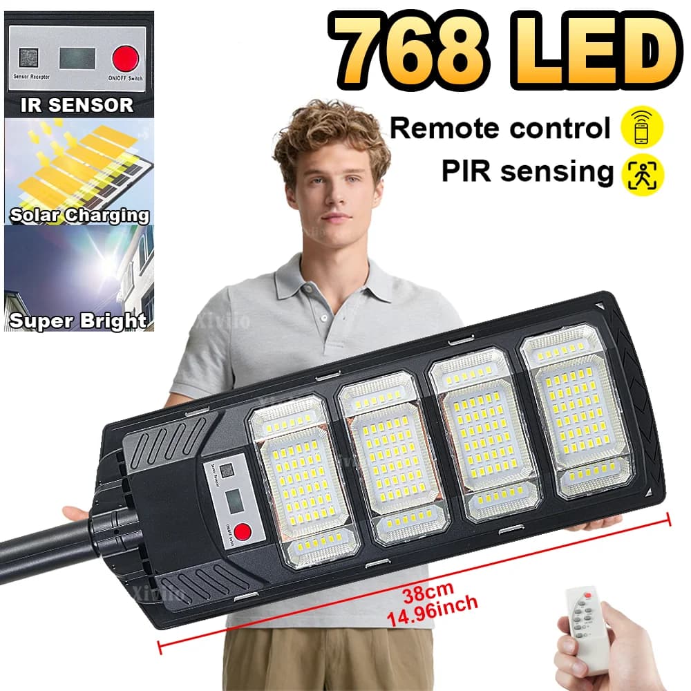 Lampe solaire extérieure 15000W Ultra puissante
