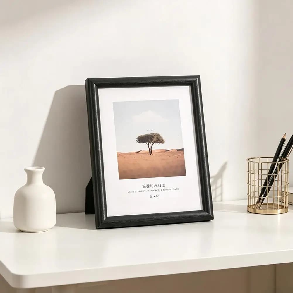 Cadre photo rectangulaire en bois avec couvercle transparent, à suspendre au mur ou à poser sur table, pour la décoration de la maison ou du bureau